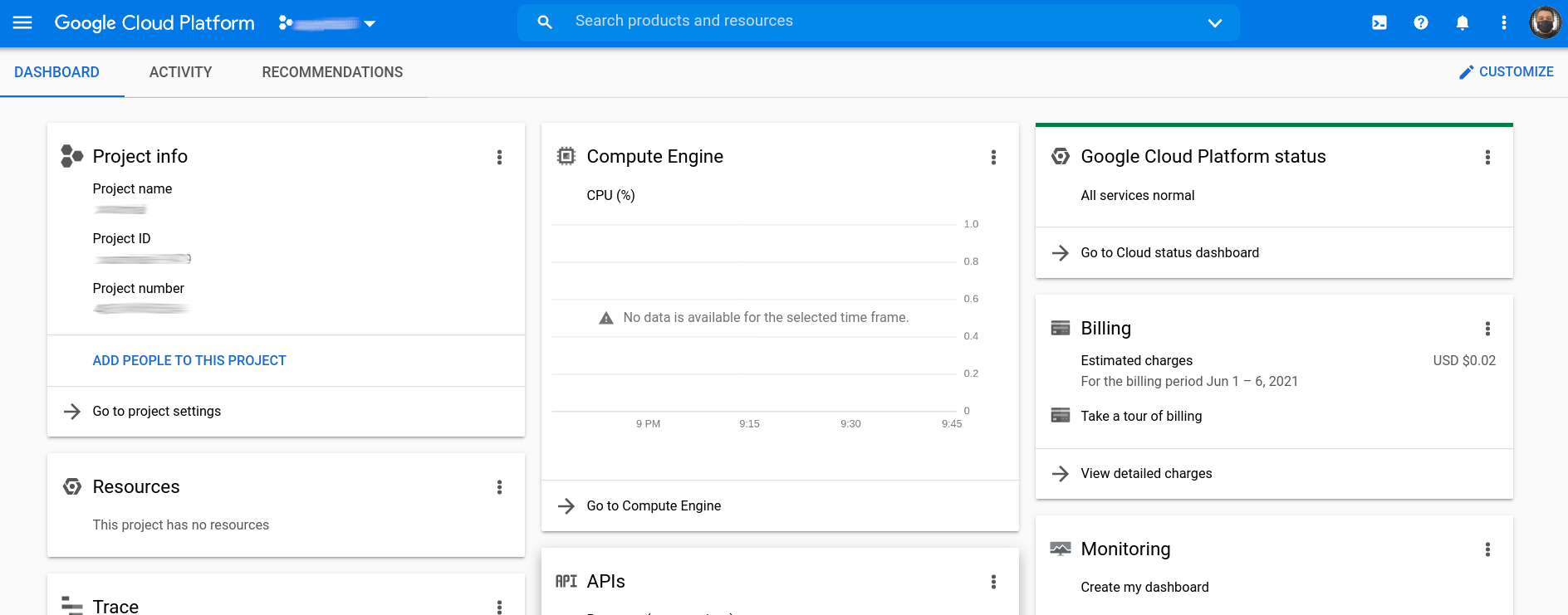 gcp console